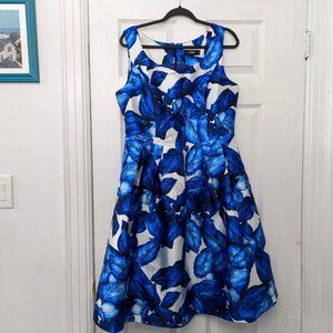 Blue and White Floral Icone Cocktail Dress from Simons (Canada)